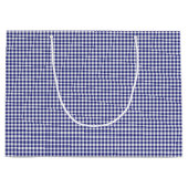 Blue-White Gingham-GIFT BAG L Large Cadeautasje (Voorkant)