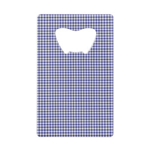 Blue-White Gingham-KAART FLESOPENER Kredietkaart Flessenopener
