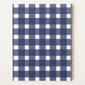 Blue White Gingham Personalized Planner (Achterkant)