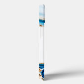 Blue White Gold Marble Abstract Art Monogram Case-Mate iPhone Case (Achterkant / Rechts)