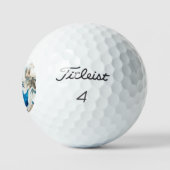 Blue White Gold Marble Abstract Art Monogram Golfballen (Logo)