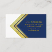 Blue White Gold Professional Geometric Modern Visitekaartje (Achterkant)