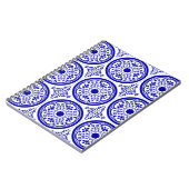 Blue White gothic Tile Pattern Notitieboek (Linkerzijde)