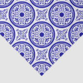 Blue White gothic Tile Pattern Tissuepapier (Detail)