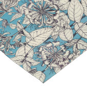 Blue White Graphic Flowers Patroon Korte Tafelloper (Hoek)