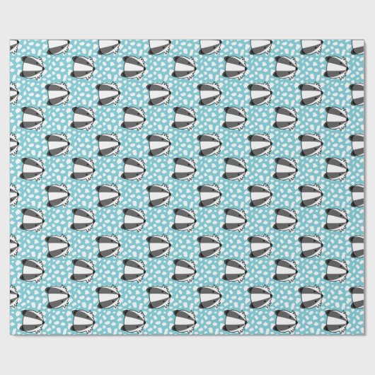 Blue White Grey - Badger Pattern Cadeaupapier (Vlak)