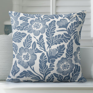 Blue & White Hamptons Floral Sierkussen