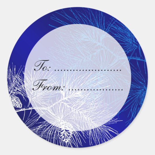 Blue White Holiday Custom Gift Label Stickers (Voorkant)