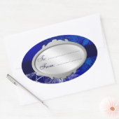 Blue White Holiday Custom Gift Label Stickers (Envelop)
