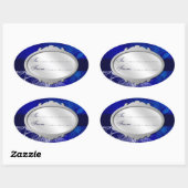 Blue White Holiday Custom Gift Label Stickers (Vel)