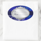 Blue White Holiday Custom Gift Label Stickers (Tas)