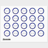 Blue White Holiday Custom Monogram Stickers (Vel)