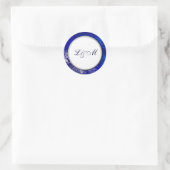 Blue White Holiday Custom Monogram Stickers (Tas)