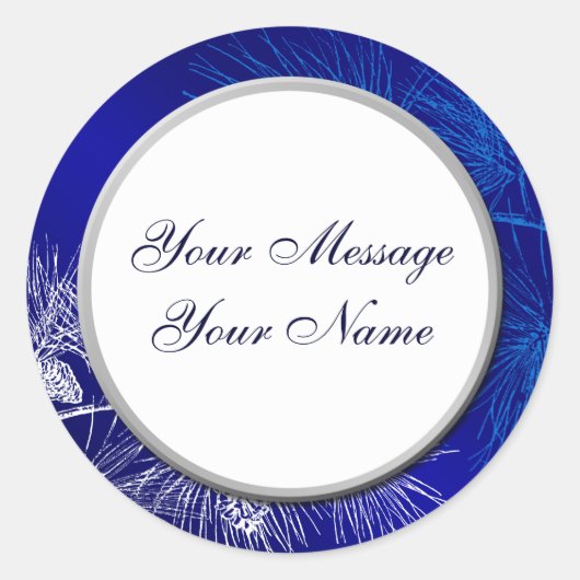 Blue White Holiday Custom Stickers (Voorkant)