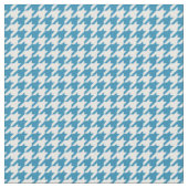 Blue White Houndstooth Pattern Fabric Stof (Close Up)