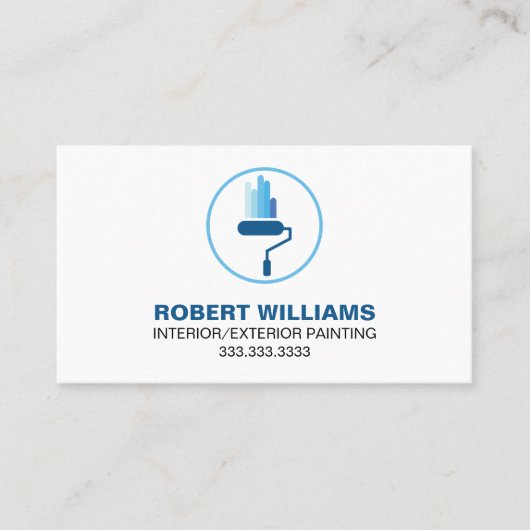Blue White House Painter Professional Logo Visitekaartje (Voorkant)
