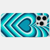 Blue White Hypnotic Heart Love Pattern Case-Mate iPhone Case (Achterkant (horizontaal))