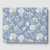 Blue White Ivory Flowers Wedding Gastenboek (Achterkant)
