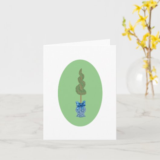 Blue White Jar Ginger Jars Topiary Art Kaart (Gele Bloem)