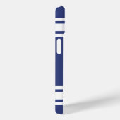 Blue White Jersey Stripes met naam en nummer Case-Mate iPhone Case (Achterkant / Rechts)
