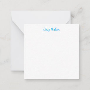Blue White Jouw naam kalligrafie Uniek minimalisti Notitiekaartje