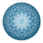 Blue White Kaleidoscope Pattern Mandala Keramische Knop (Voorkant)