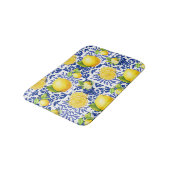 Blue White Lemon Tile Pattern Mediterranean Citrus Badmat (Gekanteld)