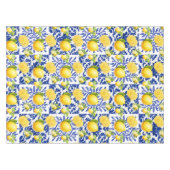 Blue White Lemon Tile Pattern Mediterranean Citrus Tafelkleed (Voorkant (Horizontaal))