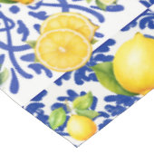 Blue White Lemon Tile Pattern Mediterranean Citrus Tafelkleed (Gekanteld)
