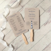 Blue White Lighthouse Kraft Wedding Program Hand F Handwaaier