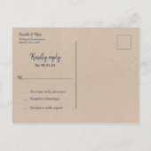 Blue White Lighthouse Wedding RSVP Briefkaart (Achterkant)