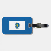 Blue White Massachusetts State Flag Personalized Bagagelabel (Achterkant horizontaal)