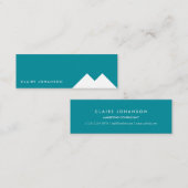 Blue white minimal modern simple geometric card mini visitekaartje (Voorkant / Achterkant)