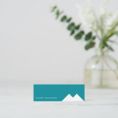 Blue white minimal modern simple geometric card mini visitekaartje (Staand voorkant)
