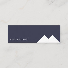 Blue white minimal modern simple masculine card mini visitekaartje