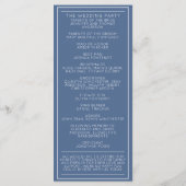 Blue & White Minimalist Wedding Program Programma (Achterkant)