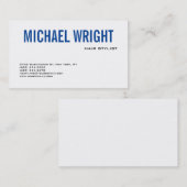 Blue White Modern Plain Simple Minimalist Visitekaartje (Voorkant / Achterkant)