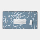 Blue White Modern Wildflower (Clavier et souris)