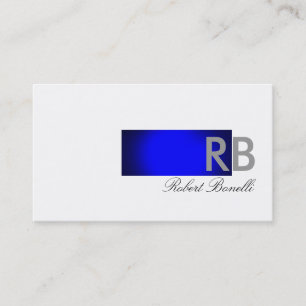 Blue White Monogram Consultant Visitekaartje