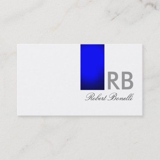 Blue White Monogram Consultant Visitekaartje (Voorkant)