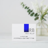Blue White Monogram Home Repairs Visitekaartje (Staand voorkant)