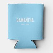 Blue &white monogram name Cooler (Voorkant)