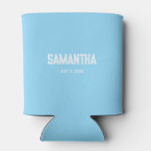 Blue &white monogram name Cooler (Achterkant)