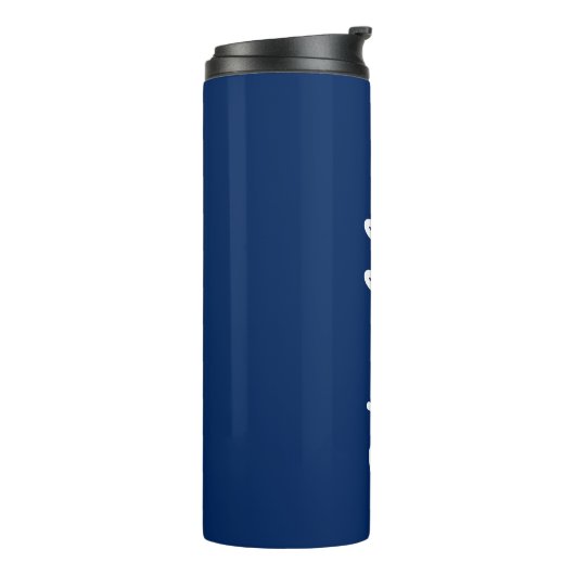 Blue White Monogrammed Hubby Cool Elegant Modern Thermosbeker (Gedraaid links)