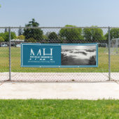 Blue & White Monogrammed Logo 1 Image Promotional Spandoek (Insitu)