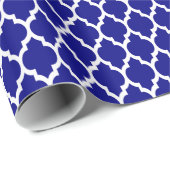 Blue White Moroccan Quatrefoil Pattern #4 Cadeaupapier (Rol Hoek)