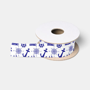 Blue White Nautical Coastal Boating Lint