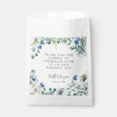 Blue White Peony Floral Custom Spring Wedding Bedankzakje (Voorkant)