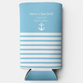 Blue White Personalized Destination Wedding Favor (Voorkant)