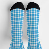 Blue White Plaid Pattern Sokken (Top)